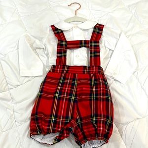 Sal & Pimenta 9 month boys plaid romper